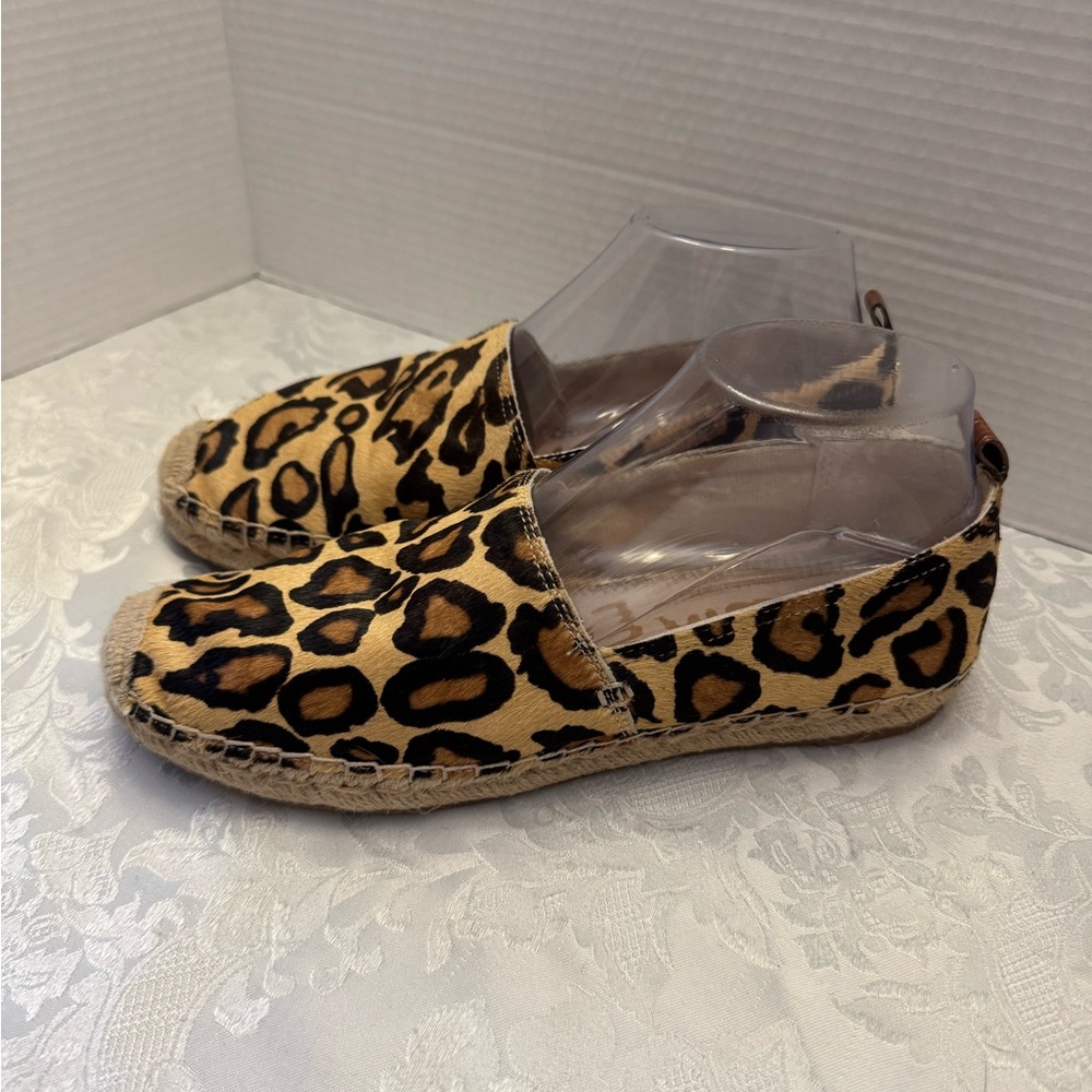 Sam Edelman 8M‎ Khloe Leopard Calf Hair Espadrille shoe slip on classic preppy